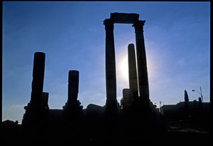 Ruínas romanas, Amã, Jordânia, Oriente Médio de Roman