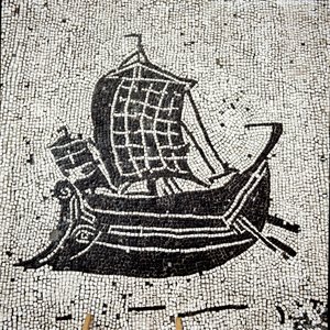 Navio Sabratha de regresso ao porto de Óstia (mosaico de Roman