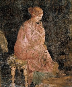 Mulher sentada, detalhe do afresco de Pompéia de Roman