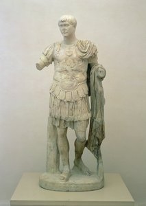 Estátua do Imperador Trajano (c.53-117) Período Antonino, c.120 d.C. (Mármore Pentecêntrico) de Roman