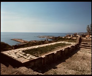 Vista do teatro romano, 218 d.C. de Roman
