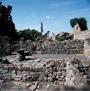 Vista, de, arruinado, casas de Roman