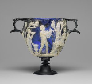 Cameo Glass Skyphos, c.1 AD (vidro)