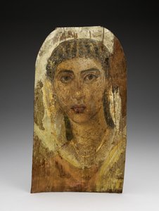 Mummy Portrait of a Young Woman, AD 1-100 (madeira pintada, cera e tecido) de Roman Period Egyptian