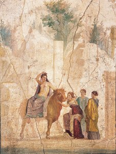 O Rapto de Europa, 1º H. 1º século. DE ANÚNCIOS. de Roman Pompeian wall painting.