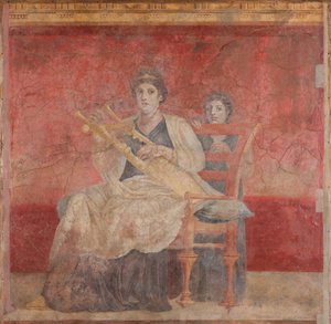 Mulher sentada jogando um kithara, c.50–40 aC