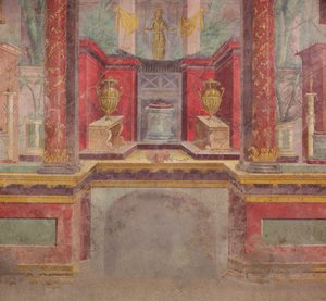 Pintura de parede do cubículo de uma villa em Boscoreale, c.50-40 aC