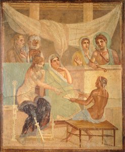 Fresco representando Admetus e Alcestis, de Pompeia (Lista do Património Mundial da UNESCO de Roman Roman