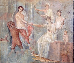 Afresco representando a chegada de Io ao Egipto, Pompeia , Campânia, Civilização Romana de Roman Roman
