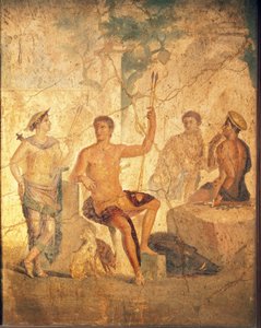Fresco representando Meleager e Atalanta, de Pompeia de Roman Roman