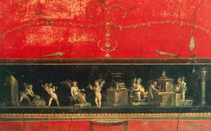 Friso com cupido, Casa de Vettii, Pompeia (Património Mundial da Unesco de Roman Roman