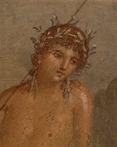 Itália, Região da Campânia, Província de Nápoles, Pompeia, Casa de Marco Lucrezio Frontone Fresco representando Narciso junto a um lago de Roman Roman