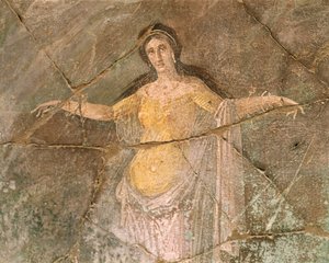 Itália, Região da Campânia, Província de Nápoles, Pompeia, Casa do Sacerdote Amandus, Fresco representando Andrómeda de Roman Roman