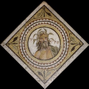 Personificação do Rio Tigre, finais do século II - III DC (mosaico) de Roman Roman