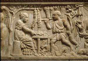 Representação de um fabricante de coroas (relevo) de Roman Roman