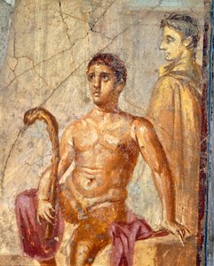 Selene e Endimião, fresco da Casa do Centenário, Pompeia , Campânia, Civilização Romana de Roman Roman