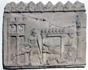Venatio nas arenas. Relevo inferior da epopéia romana. Museo Nazionale Romano de Roman Roman