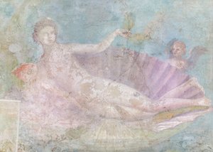 Vénus em concha, pintura, 50-75 d.C. (fresco) de Roman Roman