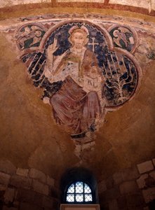 Cristo em majestade (em glória). Afresco do século XIII, cripta da Catedral d