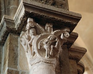 Libra (capital esculpido) de Romanesque