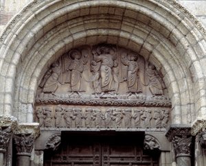 A ascensão, portal sul da Basílica (escultura) de Romanesque