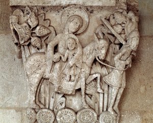 A fuga para o Egipto (capital esculpida)