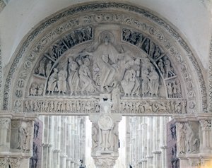 Abadia de Vezelay (89), o tímpano da Basílica de Santa Maria Madalena. Século XII