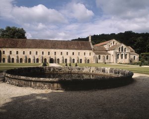 Vista da abadia de Romanesque