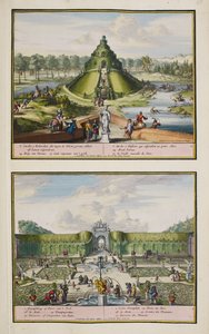 O Parque em Enghien, c.1685, ilustração de uma "Colecção de 86 planos e pontos de vista de Haia".
