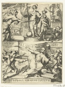 Página de título para o holandês Mercury sobre o ano de 1687 de Romeyn de Hooghe (attributed to)