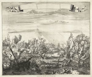 Batalha de Málaga, 1704 de Romeyn de Hooghe (attributed to)