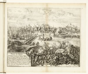 Cerco e captura de Grave, 1586
Prise de Grave (título sobre o objecto)
Guerres de Flandres (título da série) de Romeyn de Hooghe
