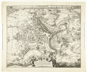 Bombardeio van Luxemburgo porta de maarschalk de Créquy, 1684 Luxemburgo, líder. sobrenome metrópole um príncipe chimacense forte def. registro Mas os braços da Gália o ocuparam. 4 de junho Ao. 8834 (título no objeto) de Romeyn de Hooghe