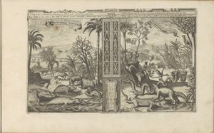 Dieren uit West-India Westindische Vissen, etc / Peixes, etc das Índias Ocidentais // Westindische Gedrochten / Monstros das Índias Ocidentais (título no objeto) As Índias Orientais e Ocidentais e Outros Lugares (título da série) de Romeyn de Hooghe