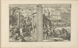 Doopceremonies; Berg van Abessinië
Doop Ceremonien / Cerimónias do Baptismo dos Abissínios e Moscovitas, etc // Abyssiner Bergh / Montanhas da Abissínia, etc (título sobre o objecto)
As Índias Oriental e Ocidental e outros lugares (título da série) de Romeyn de Hooghe