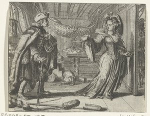 Illustratie voor The calendar of old men uit Tales and short stories van Fontaine de Romeyn de Hooghe