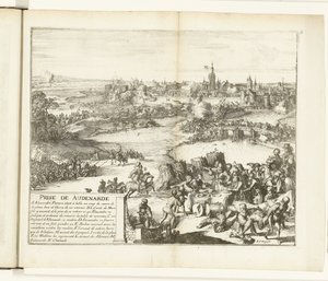 Tomando Oudenaarde, 1582 Prize de Audenarde (título no objeto) Guerres de Flandres (título da série) de Romeyn de Hooghe