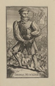 Thomas Muntzer (Munzer) (ca. 1489-1525), sacerdote itinerante e líder religioso da Guerra dos Camponeses na Alemanha - Barroco: Retrato de Thomas Muentzer por Hooghe, Romeyn de (1645-1708)