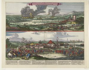 Viagem a Chatham e a conquista da ilha de Sheppey, 1667 Imagem do Stadt e revisor de Rochester, Chetham etc. / Het Eylandt Shepey e 