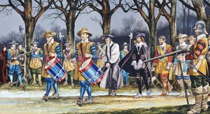 O último passeio de Carlos I (guache sobre papel) de Ron Embleton
