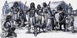 Índios com duas crianças brancas de Ron Embleton