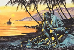 Homem abandonado (guache sobre papel) de Ron Embleton