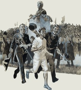 Spiridon Louis (guache sobre papel) de Ron Embleton