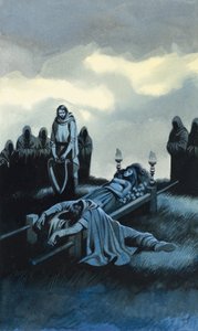 Tannhauser e Elizabeth (guache sobre papel) de Ron Embleton