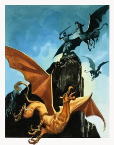 A Lenda de Gudrun: Hagen mata o Grifo de Ron Embleton