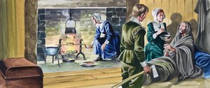 Os Padres Peregrinos em casas construídas pela metade de Ron Embleton