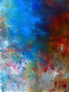 Azul Dinâmico, Vermelho, Abstrato de Ron Halfant