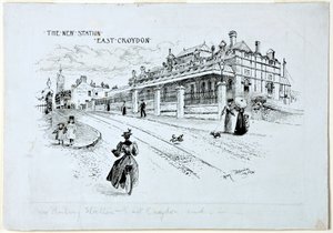 A Nova Estação, East Croydon, julho de 1896 (tinta no papel)