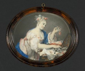 Uma Mulher a Pôr Flores no Cabelo, c. 1710.