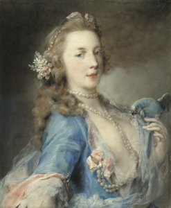 Uma jovem senhora com um papagaio, c.1730